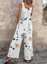 Damen Gallus Karree-Ausschnitt Regelmäßige Passform Lang Täglich Lässig Geblümt Normal Tanktop Jumpsuit