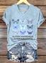 Lässig Tier V-Ausschnitt Kurzarm T-Shirt