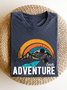 Lässig Landschaftsmalerei Rundhals Kurzarm T-Shirt