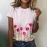 Lässig Geblümt Rundhals Kurzarm T-Shirt