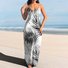 Damen Geblümt Spaghettiträger Ärmellos Bequem Lässig Maxikleid
