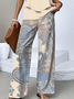 Damen Paisley Rundhals Ärmellos Bequem Lässig Bluse mit Hose Zweiteiliges Set