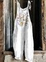 Damen Ärmellos Spaghettiträger Regelmäßige Passform Lang Täglich Lässig Geblümt Normal Cami Jumpsuit