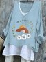 Retro OSTERN (Ei) V-Ausschnitt Langarm T-Shirt
