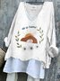 Retro OSTERN (Ei) V-Ausschnitt Langarm T-Shirt