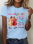 Lässig Textbriefe Rundhals Kurzarm T-Shirt