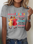 Lässig Textbriefe Rundhals Kurzarm T-Shirt