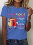 Lässig Textbriefe Rundhals Kurzarm T-Shirt