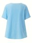 Rundhals Halbarm Libelle Regelmäßig Regelmäßige Passform Bluse für Damen
