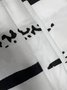 Damen Gestreift V-Ausschnitt Kurzarm Bequem Lässig Print Maxikleid