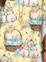 Schalkragen Halbarm OSTERN (Ei) Regelmäßig Weit Bluse für Damen