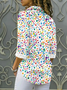 Hemdkragen Langarm Polka Dots Regelmäßig Mikroelastizität Regelmäßige Passform Bluse für Damen