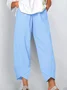 Damen Unifarben Caprihosen Hose Lässig Sommer Hose