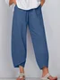 Damen Unifarben Caprihosen Hose Lässig Sommer Hose