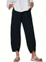 Damen Unifarben Caprihosen Hose Lässig Sommer Hose