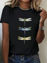 Lässig Libelle Rundhals Kurzarm T-Shirt