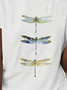 Lässig Libelle Rundhals Kurzarm T-Shirt