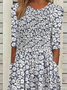 Damen Geblümt Rundhals Kurzarm Bequem Lässig Print Maxikleid