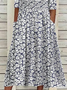 Damen Geblümt Rundhals Kurzarm Bequem Lässig Print Maxikleid