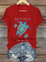 Lässig Schildkröte V-Ausschnitt Kurzarm T-Shirt