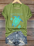 Lässig Schildkröte V-Ausschnitt Kurzarm T-Shirt