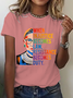 Lässig Textbriefe Rundhals Kurzarm T-Shirt