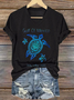 Lässig Schildkröte V-Ausschnitt Kurzarm T-Shirt