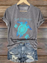 Lässig Schildkröte V-Ausschnitt Kurzarm T-Shirt