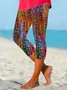 Retro Abstrakt Caprihosen Leggings