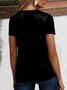 Lässig Geblümt V-Ausschnitt Kurzarm T-Shirt