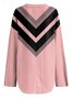 Schalkragen Halbarm Geometrisch Regelmäßig Weit Bluse für Damen
