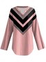 Schalkragen Halbarm Geometrisch Regelmäßig Weit Bluse für Damen