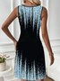 Damen Farbverlauf Rundhals Ärmellos Bequem Lässig Maxikleid