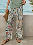 Damen Geblümt Rundhals Ärmellos Bequem Lässig Print Bluse mit Hose Zweiteiliges Set