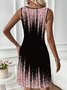 Damen Farbverlauf Rundhals Ärmellos Bequem Lässig Maxikleid