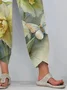 Lässig Geblümt Knöchelhose Hose