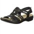 Retro Unifarben Haken und Schleife Niedrig Zehentrenner-Sandalen