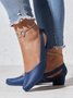Lässig Unifarben Slip On Blockabsatz Keilsandalette