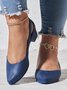 Lässig Unifarben Slip On Blockabsatz Keilsandalette