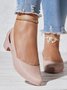 Lässig Unifarben Slip On Blockabsatz Keilsandalette