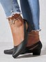 Lässig Unifarben Slip On Blockabsatz Keilsandalette