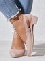 Lässig Unifarben Slip On Blockabsatz Keilsandalette