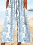 Damen Halbarm V-Ausschnitt Regelmäßige Passform Knöchelhose Print Täglich Lässig Geblümt Normal Jumpsuit