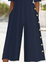 Damen Halbarm V-Ausschnitt Regelmäßige Passform Knöchelhose Print Täglich Lässig Unifarben Normal Jumpsuit