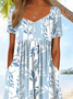 Damen Halbarm V-Ausschnitt Regelmäßige Passform Knöchelhose Print Täglich Lässig Geblümt Normal Jumpsuit