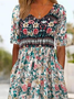 Damen Halbarm V-Ausschnitt Regelmäßige Passform Knöchelhose Print Täglich Lässig Geblümt Normal Jumpsuit