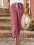 Retro Unifarben Knöchelhose Hose
