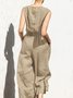 Damen Ärmellos Rundhals Regelmäßige Passform Lang Täglich Lässig Unifarben Normal Tanktop Jumpsuit