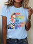 Lässig Textbriefe Rundhals Kurzarm T-Shirt
