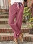 Retro Unifarben Knöchelhose Hose
